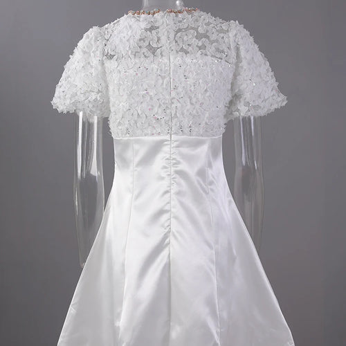 Load image into Gallery viewer, Women White Lace Rhinestones Elegant Slim Mini Dress New Round Neck Short Sleeve Fashion Tide Spring Summer 2025 CPG2980
