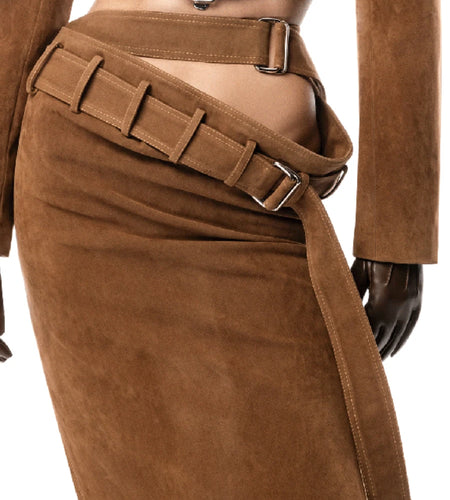 Solid Spliced Lace Up Elegant Long Skirts for Women High Waist Split Irregular Skirt Female Fashion Clothing New