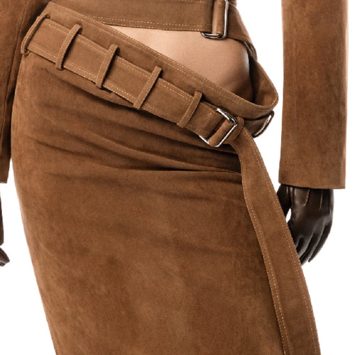 Load image into Gallery viewer, Solid Spliced Lace Up Elegant Long Skirts for Women High Waist Split Irregular Skirt Female Fashion Clothing New
