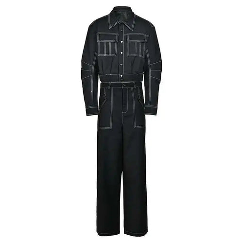 Load image into Gallery viewer, Black Jacket Big Size Wide Leg Pants Two Piece Suit New Lapel Long Sleeve Women Fashion Tide Spring Autumn 2025  CPG0425
