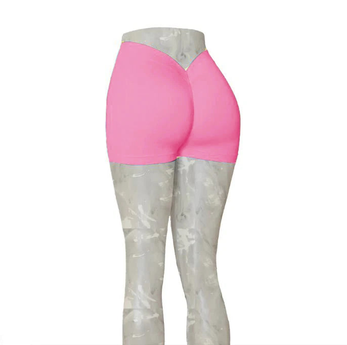 24Colors Nylon Back V Butt Yoga Pants Women High Waist Fitness Workout Gym Running Scrunch Leggings Shorts Active Wear