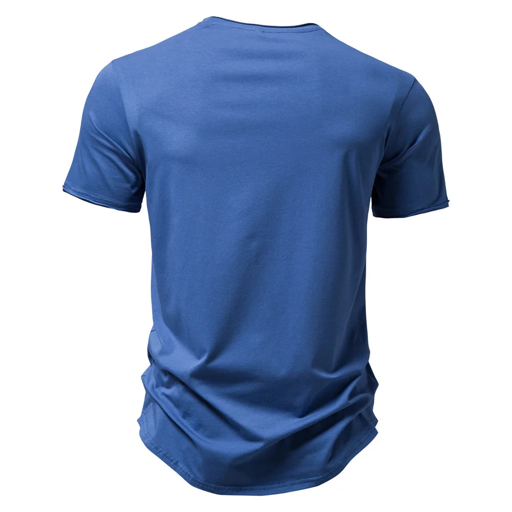 100% Cotton Men's T-shirt O-neck Casual Soft Fashion Solid Color T-shirt for Men New Summer Short Sleeve Tops Tees Men