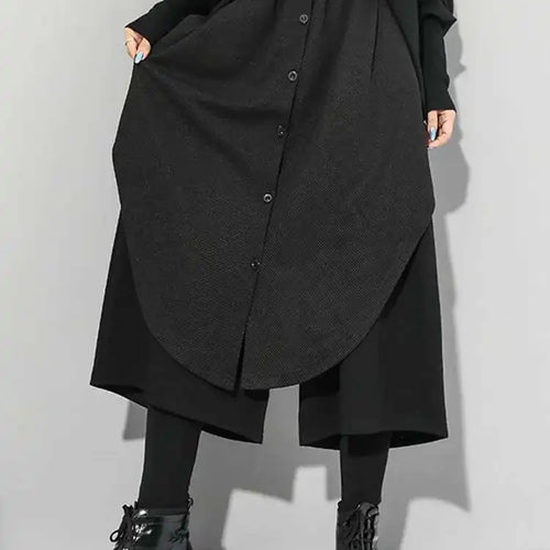 Load image into Gallery viewer, High Elastic Waist Black Irregular Wide Leg Pants New Loose Fit Trousers Women Fashion Tide Spring Autumn 2025 1DF4658
