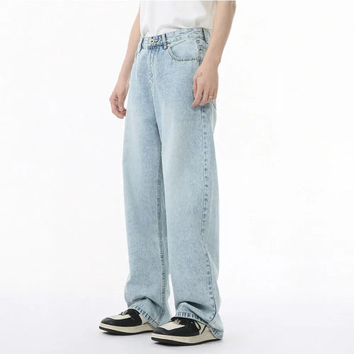 Load image into Gallery viewer, Men&#39;s Jeans Korean New Fashion Washed Style Solid Color Male Trousers Straight Wide Leg Simple Casual Bottoms 2025 9W1681
