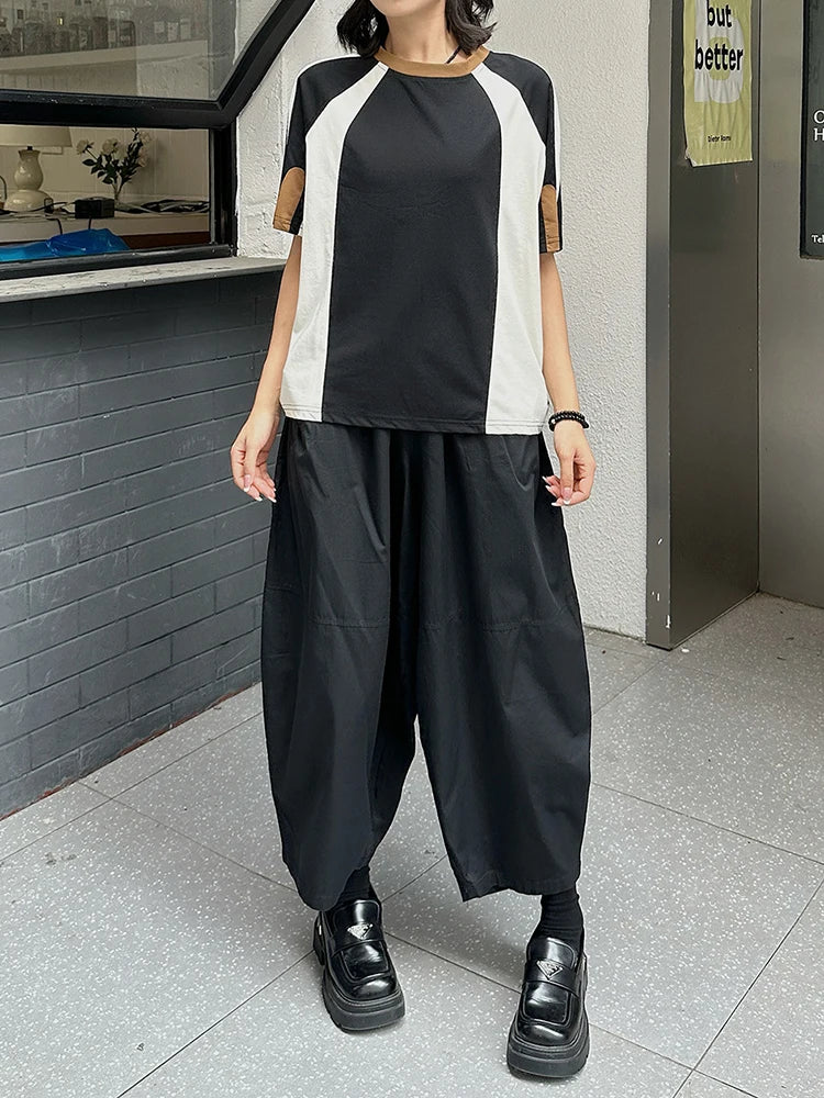 High Elastic Waist Black Brief Pocket Casual Harem Pants New Trousers Women Fashion Tide Spring Autumn 20251DJ1385