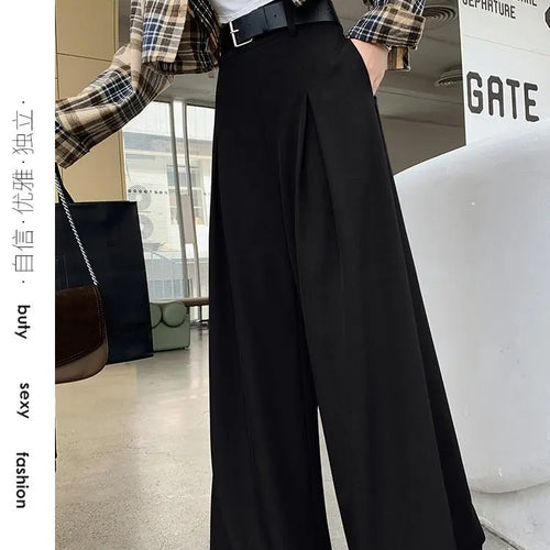 Load image into Gallery viewer, Solid High Waist Casual Suit Long Pants Women's Straight Wide Leg Trousers Slim Summer 2024 New Loose Versatile Fashion Popular
