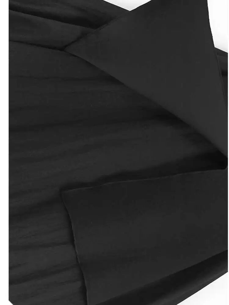 Women Black False Two Ruffles Hem Big Size Midi Dress New Round Neck Long Sleeve Fashion Tide Spring Autumn 2025 1DH9654