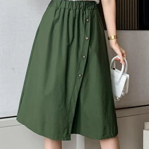 Load image into Gallery viewer, Solid Button Wide Leg Pant Skirt Female High Waist Loose Pentagonal Pant Korean Baggy Casual Fashion Trend Women Clothing Summer
