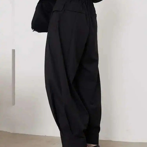 Load image into Gallery viewer, High Waist Black Casual Pleated Wide Leg Harem Pants New Loose Fit Trousers Women Fashion Tide Spring Autumn 2025 1DF3978
