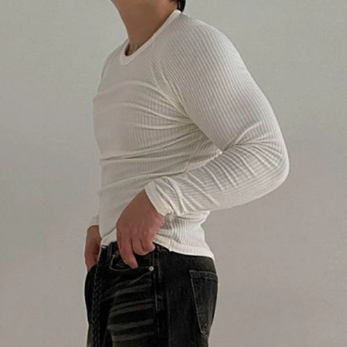 Load image into Gallery viewer, Men's T-shirts New Simple Slim Fit Long Sleeved Trendy Men's Spring Solid Color Round Neck Korean Design Clothing 9W1439
