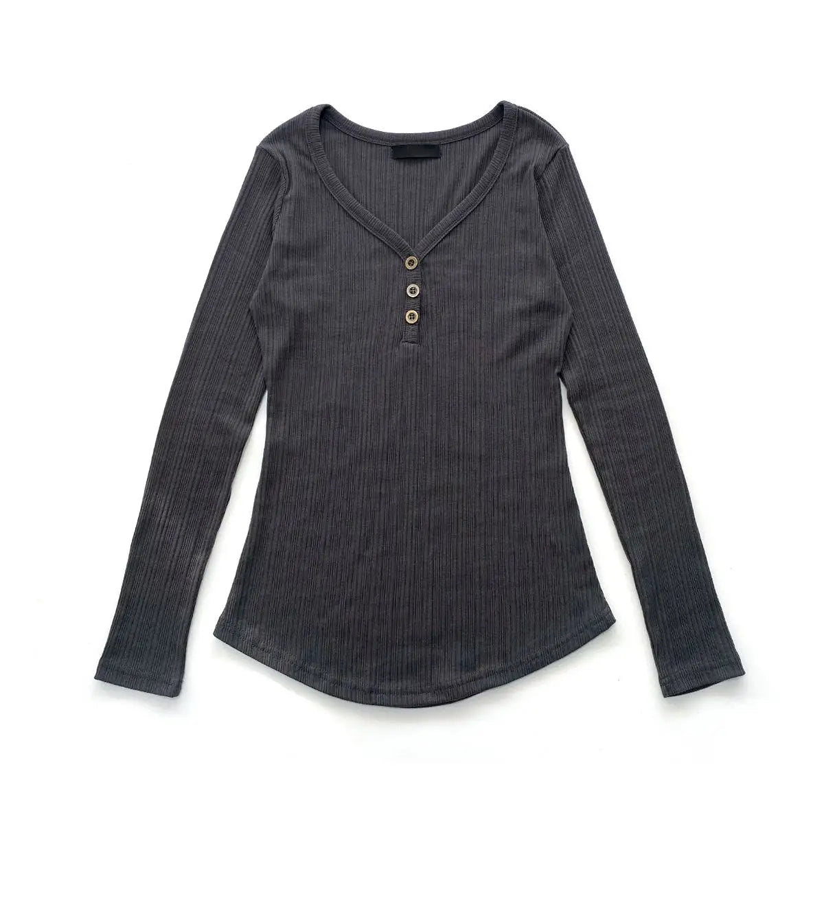 Autumn Y2k Aesthetic Vintage Solid Ribbed Tees Streetwear Half Open Collar Casual Tshirts Women Harajuku Grunge Bottoming Tops