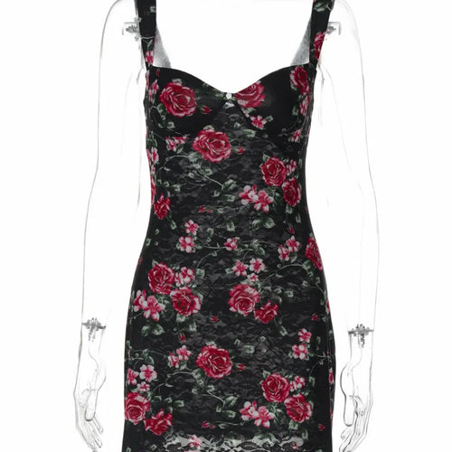 Load image into Gallery viewer, Mesh Print Sexy Mini Dress Women Summer New Spaghetti Strap Sleeveless Backless High Waist Beach Ruched Club Dress
