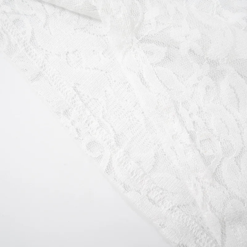 Lace Sexy Two Piece Sets Women Lace Halter Cropped Tops And Skirt Ladies Print Contrast Color Club Party 2 Piece Sets