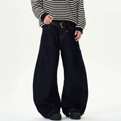 Load image into Gallery viewer, Men's Jeans New American Wide Leg Curved Knife Denim Pants Loose Solid Color Male Trendy Trousers 2025 Spring 9W1458
