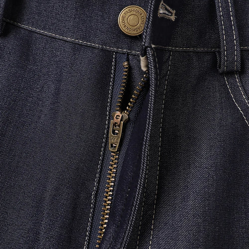 Load image into Gallery viewer, High Waist Dark Blue Brief Denim Long Casual Wide Leg Jeans New Women Trousers Fashion Tide Spring Autumn 2025  CPG3054
