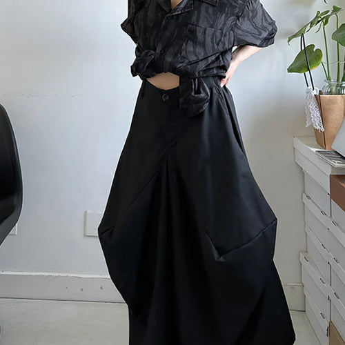 Load image into Gallery viewer, High Elastic Waist Black Irregular Bandage Shaped Wide Leg Pants New Trousers Women Fashion Spring Autumn 2025 1DJ1234
