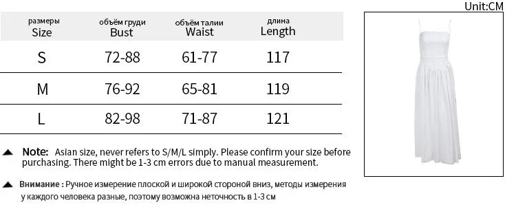 Elegant White Sundress Spaghetti Strap Backless Midi Dress For Women Fashion Sleeveless A-line Loose Long Dress New