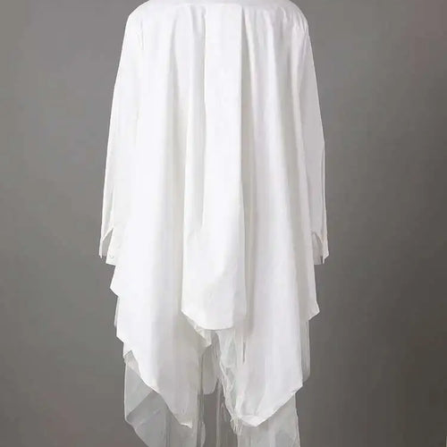 Load image into Gallery viewer, Women Black Irregular Hem Big Size Shirt Dress New Lapel Long Sleeve Loose Fit Fashion Tide Spring Autumn 2025 1DE2485
