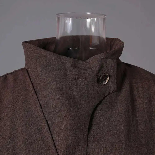 Load image into Gallery viewer, Women Dark Brown Irregular Big Size Elegant Blouse New Scarf Collar Long Sleeve Shirt Fashion Spring Autumn 2025 CPG2867
