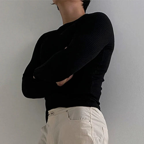 Load image into Gallery viewer, Men's T-shirts New Simple Slim Fit Long Sleeved Trendy Men's Spring Solid Color Round Neck Korean Design Clothing 9W1439
