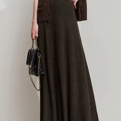 Load image into Gallery viewer, Knitted Skirts For Women 2025 Autumn New Gentle A-line Long Skirt Loose Solid Color Elegant Versatile Woman Clothes12553045
