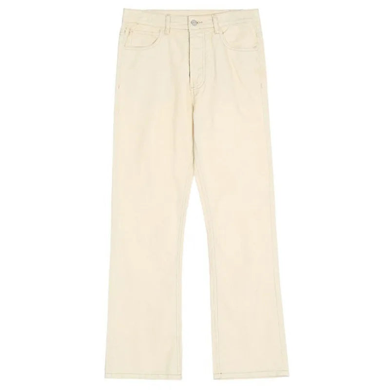 Men's Jeans New American High Street Micro Flared Denim Pants Handsome Trendy Straight Wide Leg Male Trousers 9W1430