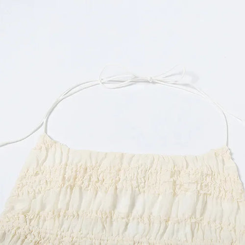 Load image into Gallery viewer, Chiffon Lace Sexy Skirt Two Piece Sets Women Halter Crop Tops And Maxi Skirt Ladies Fashion Woman Long Dress Set
