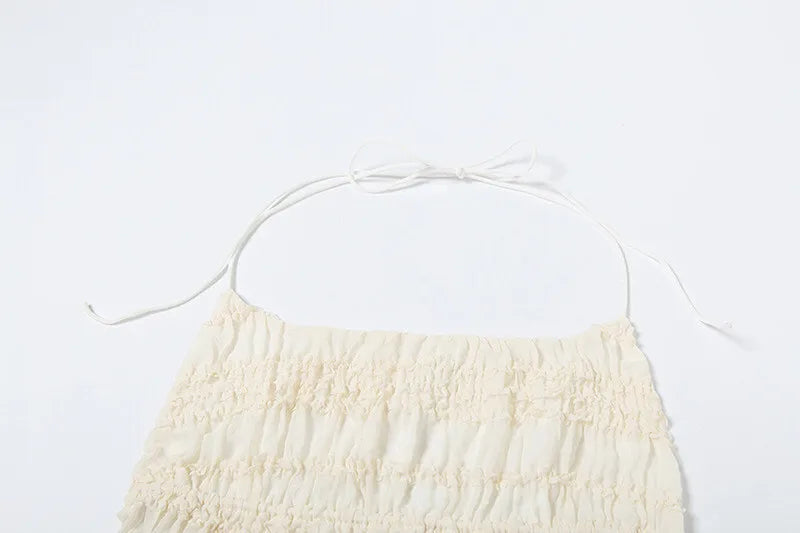 Chiffon Lace Sexy Skirt Two Piece Sets Women Halter Crop Tops And Maxi Skirt Ladies Fashion Woman Long Dress Set