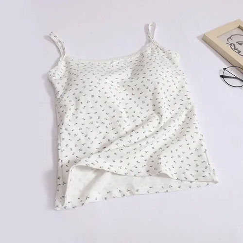 Load image into Gallery viewer, Summer Fashion Women Flower Print Lace Spaghetti Strap Vest Chic Solid Sleeveless Slim Ladies Casual Short Tops Streetwear
