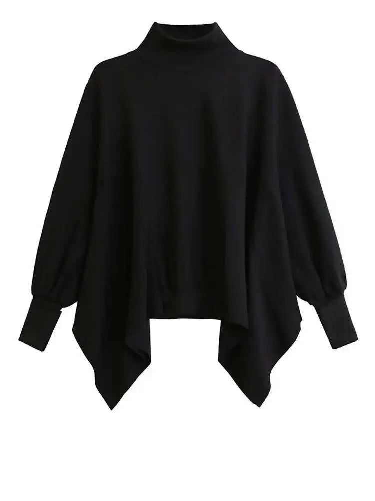 Black Sweatshirt Half-body Skirt Two Pieces Suit New Turtleneck Long Sleeve Women Fashion Tide Spring Autumn 2025 1DH8611