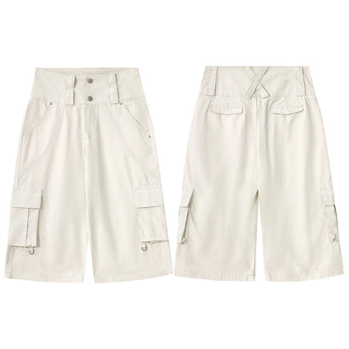 Load image into Gallery viewer, Men's Cargo Shorts American Style High Street Multi Pockets Design Niche Solid Color Straight Leg Male Bottoms 9W2033
