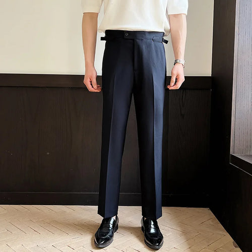Load image into Gallery viewer, Men's New Casual Men Suit Pants Solid Color Design Groomsman's Trousers Straight Leg Male Bottoms Spring 2025 9W1572
