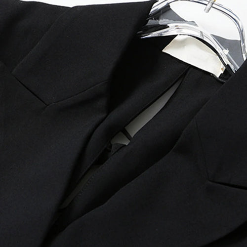 Load image into Gallery viewer, Women Black Pleated Back Bandage Big Size Blazer New Lapel Long Sleeve Loose Fit  Jacket Fashion Spring Autumn 2025 1Y053
