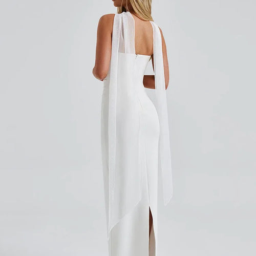 Load image into Gallery viewer, Elegant Strapless Zipper Bodycon Slit Party Club Evening Dress Women Sexy Sleeveless Backless Long Summer 2025 Vestidos
