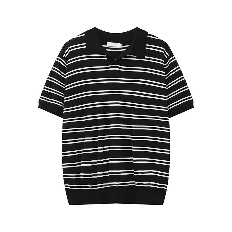 Men's T-shirts Short Sleeve New Summer Simple Stripe Contrast Color Design Casual Male Clothing Pullover Men Top 9W1682