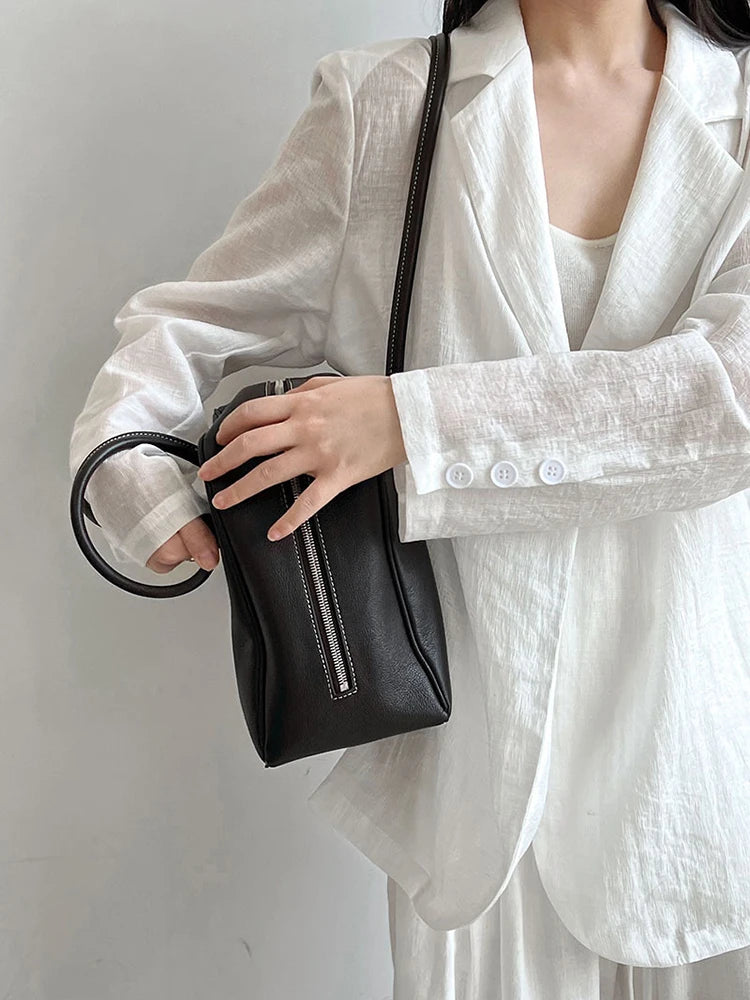 Women White Brief Elegant Thin Big Size Casual Blazer New Lapel Long Sleeve Jacket Fashion Tide Spring Autumn 2025 1DJ1086