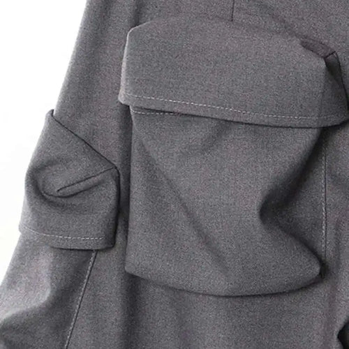 Load image into Gallery viewer, Low Waist Gray Irregular Cut Pockts Long Cargo Pants New Loose Fit Trousers Women Fashion Tide Spring Autumn 2025 1DH2816
