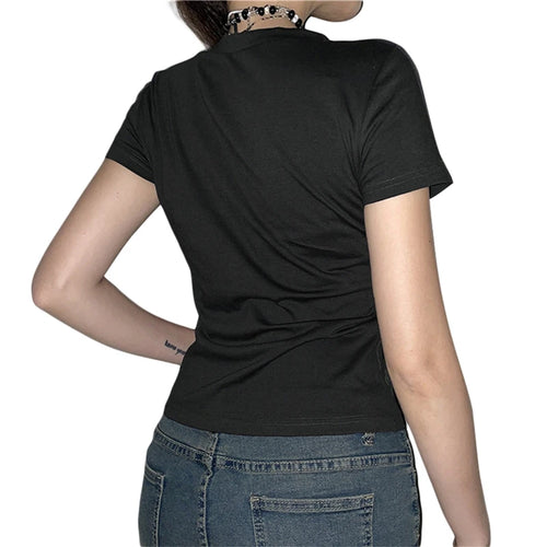 Load image into Gallery viewer, y2k Fairy Grunge Tops Summer Vintage Floral Print Short Sleeve Tshirt 2000s Aesthetic Women Harajuku Tee Streetwear
