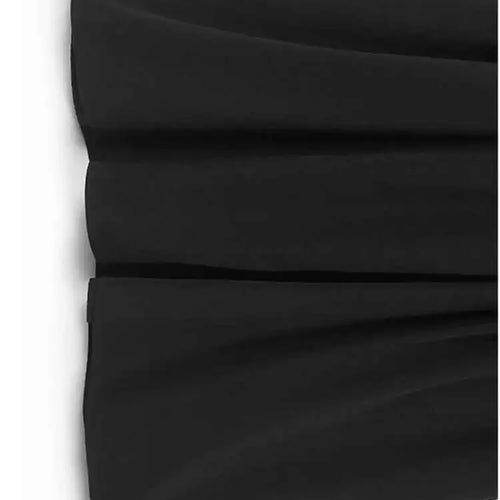 Load image into Gallery viewer, Women Black Side Pleated Spliced Big Size Midi Dress New Round Neck Long Sleeve Fashion Tide Spring Autumn 2025 1DH7010
