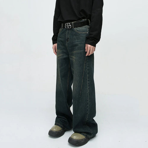 Load image into Gallery viewer, Summer New American Washed Straight Leg Jeans Trendy Retro Loose Fitting Men Bottoms 2025 Casual Gradient Color 9C9297
