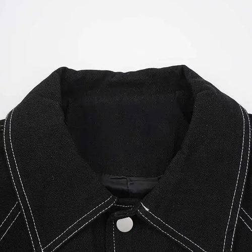 Load image into Gallery viewer, Big Size Denim Jacket Wide Leg Pants Two Piece Suit New Lapel Long Sleeve Women Fashion Tide Spring Autumn 2025 CPG2048
