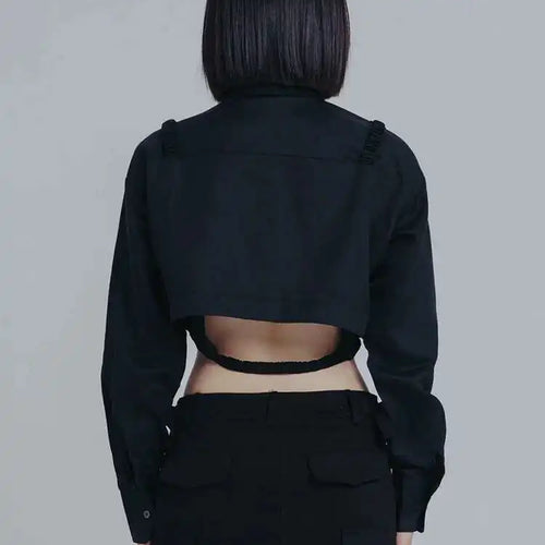 Load image into Gallery viewer, Women White Bandage Short Big Size Blouse New Lapel Long Sleeve Loose Fit Shirt Fashion Tide Spring Autumn 2025 1DE6579
