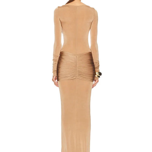 Load image into Gallery viewer, Elegant Long Sleeved High Stretch Tight Dress Women Fashion Solid Color Slim Party Club Evening Dress Winter New 2025
