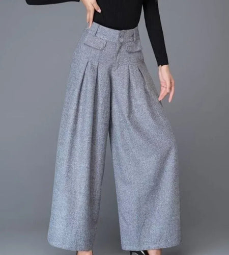 Urban Fashion Classic Grey Suit Pants for Women Fall 2025 Spring Loose Wide-leg Comfortable Pants Bottoms Office Ladies