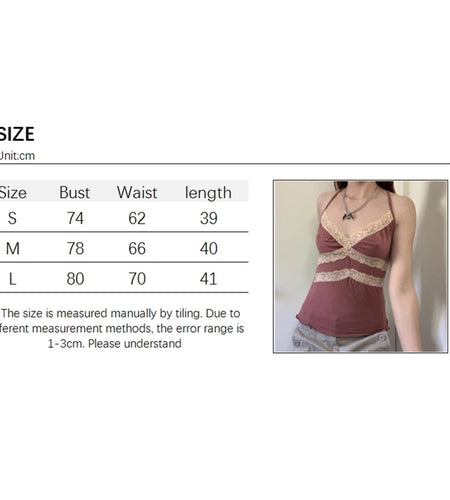 y2k Aesthetic Sweet Kawaii Tops Vintage Fairycore Lace Patchwork Casual Camisole Frill Casual Women Shirts 2000s Tee