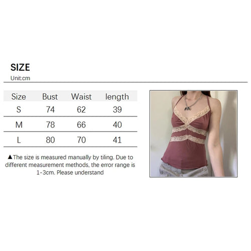 y2k Aesthetic Sweet Kawaii Tops Vintage Fairycore Lace Patchwork Casual Camisole Frill Casual Women Shirts 2000s Tee