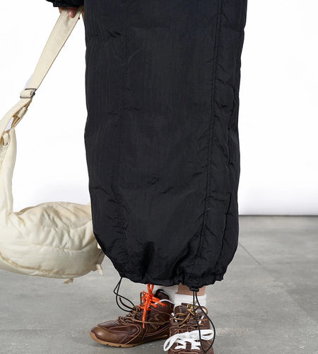 High Waist Beige Drawstring Shaped Warm Duck Down Half-body Skirt Women Fashion Tide New Autumn Winter 2025 1DH7468