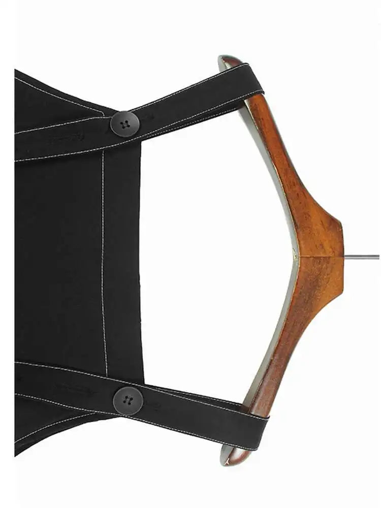 Women Black Topstitched Mesh Big Size Strap Dress New Square Collar Sleeveless Fashion Tide Spring Autumn 2025  1DH6192