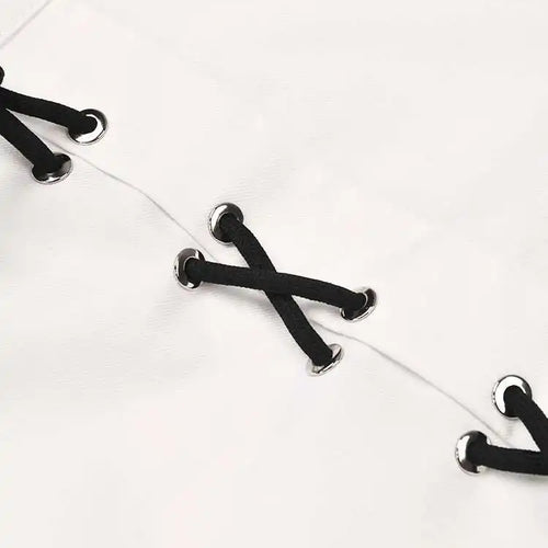 Load image into Gallery viewer, Women White Bandage Big Size Casual  Blouse New Lapel Long Sleeve Loose Fit Shirt Fashion Tide Spring Autumn 2025 1DF9108
