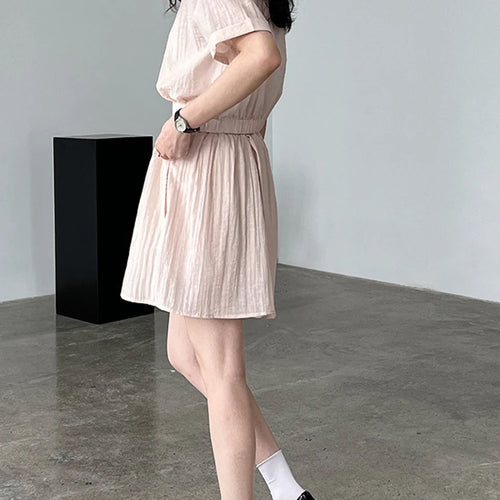 Load image into Gallery viewer, Beige Shirt Thin Half-body Skirt Two Pieces Suit New Lapel Short Sleeve Women Fashion Tide Spring Summer 2025 1DJ1239
